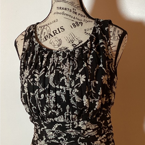 🩵NWT🩵 Studio 1940 Maxi Sleeveless Dress Womens 6 Black Floral Lined Tie Zipper - Picture 7 of 7
